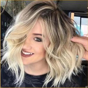 Blonde wave shoulder wig